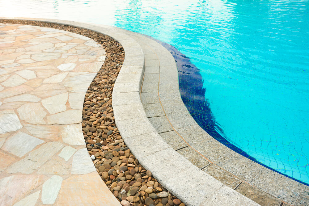 Curved Swimming Pool Coping, Made of Stones