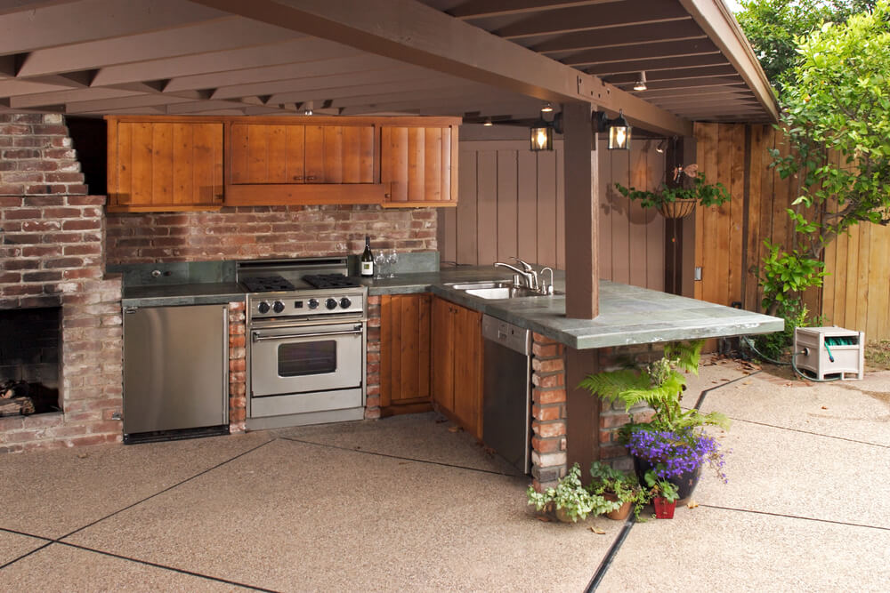 Outdoor Modern Kitchen That Has Been Freshly Remodeled