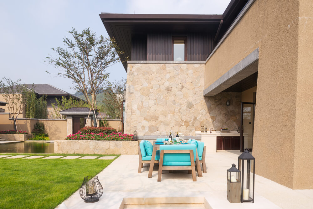 Outdoor living area of a house.